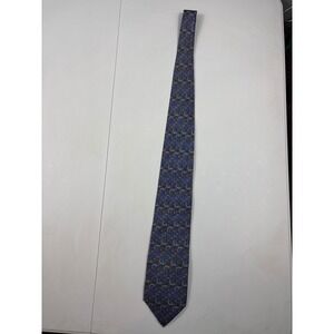 Metropolitan Museum of Art Silk Tie Blue Gold Art Nouveau Scroll Floral